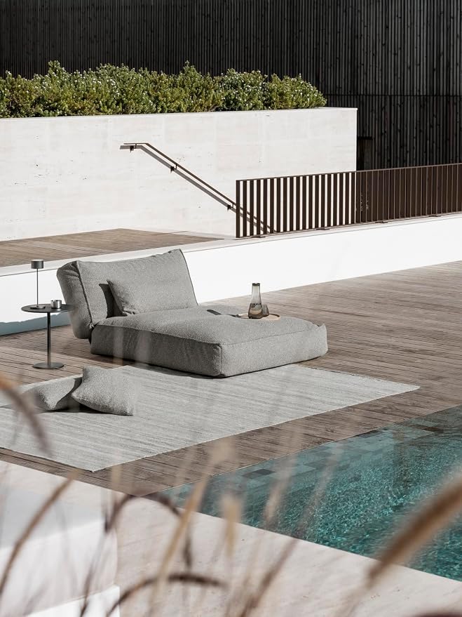 Blomus Stay Outdoor Side Table, Wide 50x35cm / 19.7x13.8in, Magnet (Charcoal)