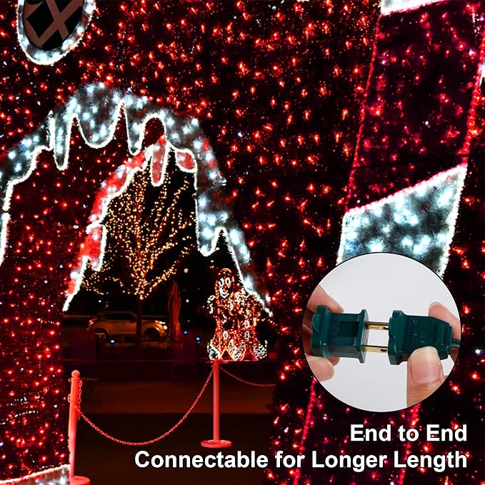 LJLNION Valentines String Lights, 150 Count 33 FT Incandescent Mini Green Wire Christmas Fairy Light, 120V UL Certified Connectable Tree Lights for Patio, Holiday, Party, Outdoor Indoor Decor, Red