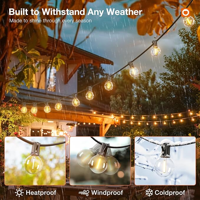 addlon 200FT Outdoor String Lights G40 LED Remote Dimmable Waterproof | Shatterproof Globe Bulbs Dimmable, Hanging Patio Lighting for Outside Backyard Garden Deck Balcony Porch Cafe Bistro Pergola