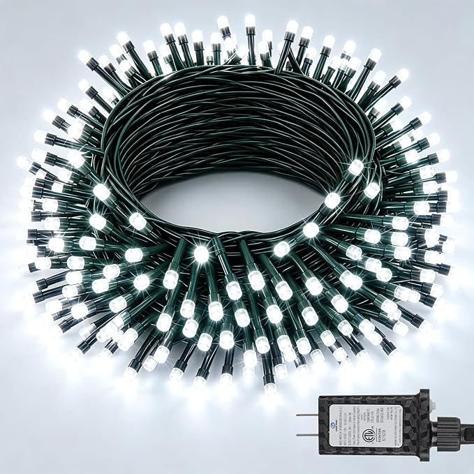264FT 800 LED Christmas Lights with Timer, Twinkle Fairy Lights String with 8 Flashing Modes String Lights for Indoor Bedroom Outdoor Christmas Trees Garland Wreath Holiday Decorations, Cool White