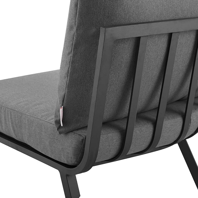Modway EEI-3793-SLA-CHA Riverside 5 Piece Outdoor Patio Aluminum Set, Gray Charcoal
