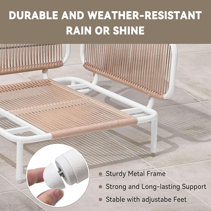 Crestlive Products Outdoor Patio Furniture Set with Coffee Table, 7 Seater Modular Oversized Patio Conversation Set with Cushions, Modern Sectional for Backyard, Deck, Porch, or Poolside