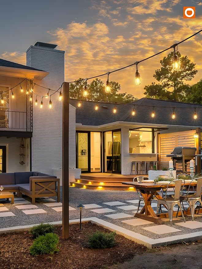 addlon LED Outdoor String Lights 36FT Edison Vintage Weatherproof ETL | Commercial Grade Strand with Shatterproof Bulbs, Decorative Hanging Lights for Patio Backyard Garden Cafe Bistro Deck