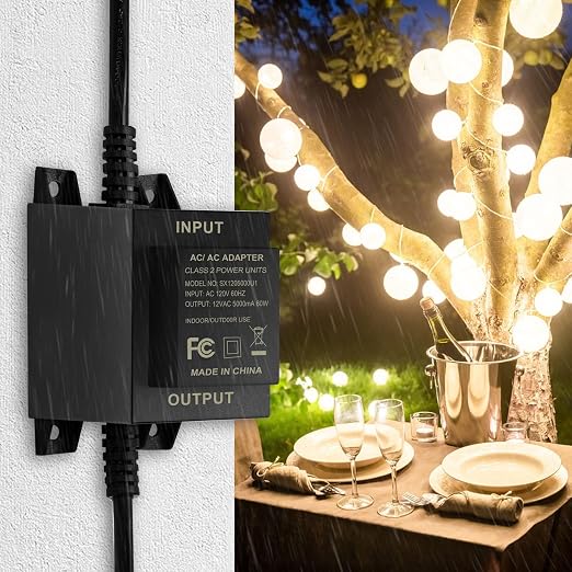 Low-Voltage Landscape Transformer, 60W 5A, converts 110V-120V AC to 12V AC. Landscape Lighting Transformer for Outdoor Lighting, Landscape Lighting, Swimming Pool Lights, LED Lights, Water Pumps, etc