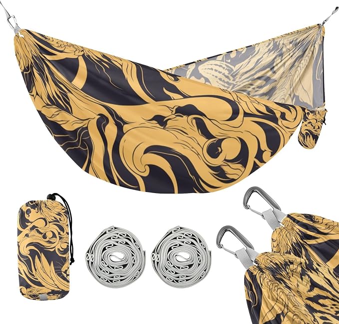 Golden Tigers Camping Hammock Fabric for Outside Patio Garden
