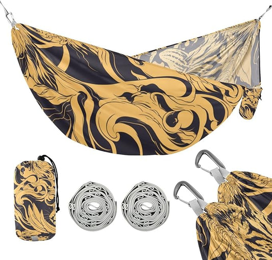 Golden Tigers Camping Hammock Fabric for Outside Patio Garden
