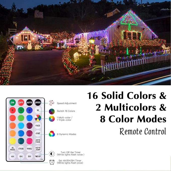 Vigdur 66FT Solar Rope Lights Outdoor with Remote, 200 LEDs, 19 Colors | IP65 Waterproof, 8 Modes, 3 Timer Option, Auto ON/OFF, Solar Lights Outdoor for Pool Fence Tree Garden And Christmas Decor