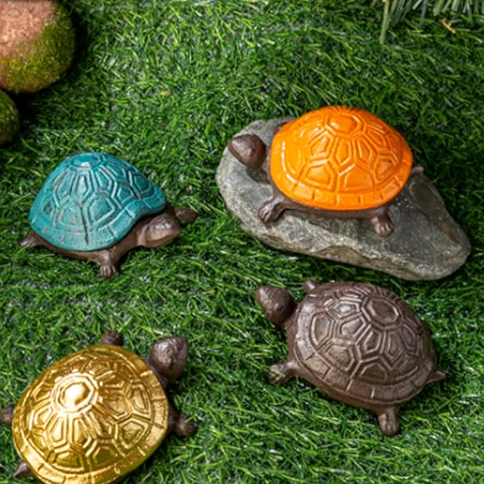 Ionela Turtle Key hiders Outside Garden Hide a Key, Antique Blue | Decorative Hidden Key Holder for Outside, Discreet Hide a Key Rock Alternative, Outdoor Spare Key Storage Box for Garden.