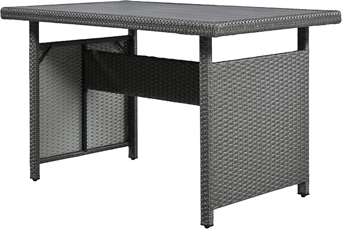 Polibi 5-Piece Outdoor Sectional Conversation Set Sofa, Rattan Wicker L-Shaped Patio Furniture Sets with 2 Extendable Side Tables, Patio Dining Table,Patio Benches for Outdoors,Grey