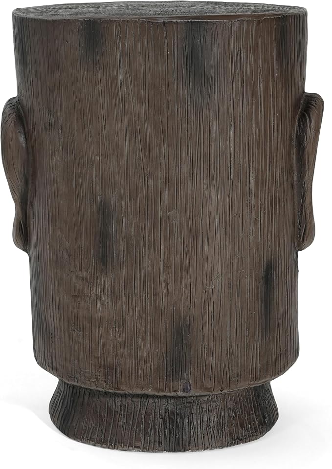 14.1" Side Table,Easter Island Moai Statue Pedestal End Table Stool | For Home Patio Deck Sunroom Garden Balcony Yard Lawn,Light Grey
