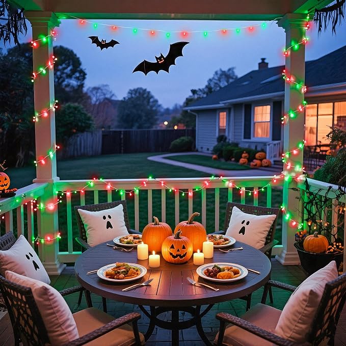 JMEXSUSS 600 LED Christmas String Lights Outdoor, Red White and Green | Christmas Tree Lights Clear Wire, Halloween Lights Plug in for Outside Tree Xmas Decorations, Remote with Timer, 8 Modes