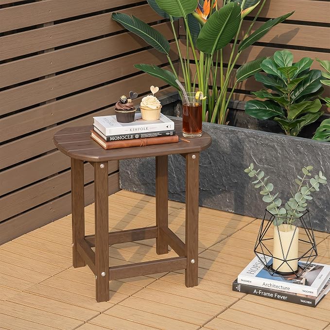 Giantex 18” Side Table Outdoor Small Patio Table Adirondack Table | Weather Resistant End Tables, Outside Square Tea Table for Patio, Backyard, Poolside, Garden, Balcony, Coffee
