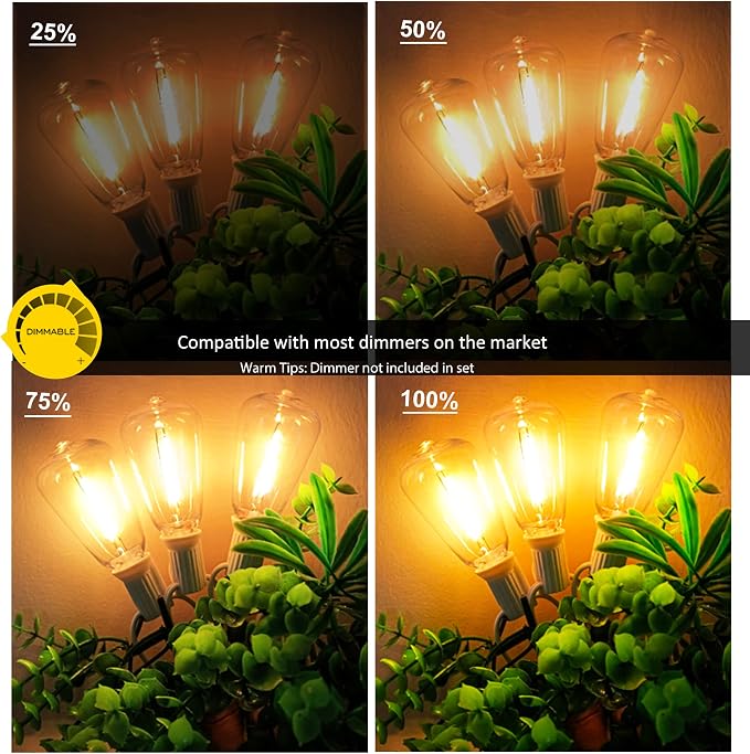 White Outdoor String Lights 200FT Lighting Waterproof for Patio Wedding | 2-Pack x 100FT Linkable White Cord Outdoor Lights,104 Plastic Dimmable LED Edison Bulbs for Party Porch Bistro Garden Gazebo