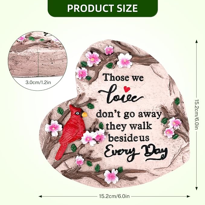 Sympathy Gifts for Loss of Loved One, Memorial Garden Stones in Memory of Loved One Gifts, Bereavement Condolence Memorial Gifts for Garden, Outside, or Home Decor (6 inch)