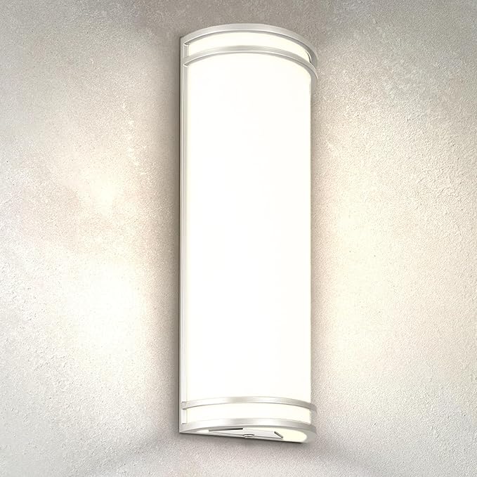ASD 18 Inch LED Outdoor Sconce Lights - 20W 120-277V 3000K 4000K 5000K Nickel Exterior Lighting Fixtures, Dimmable Exterior Lights for House, Modern Patio Wall Light Fixture ETL