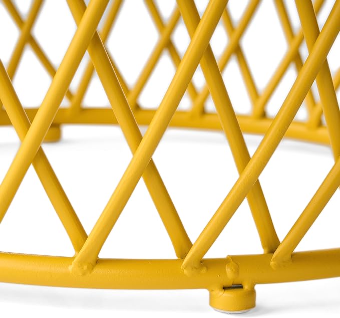 Christopher Knight Home Alamera Outdoor 19" Lattice Iron Side Table, Matte Yellow