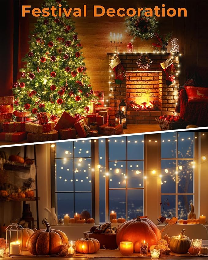 Camping String Lights, Retractable 32.8FT Rechargeable Fairy Light | Quick Storage RGB Flash Lamp Outdoor Waterproof, Portable Hanging Lantern for Outside Tent Patio Awning Garden RV Essentials