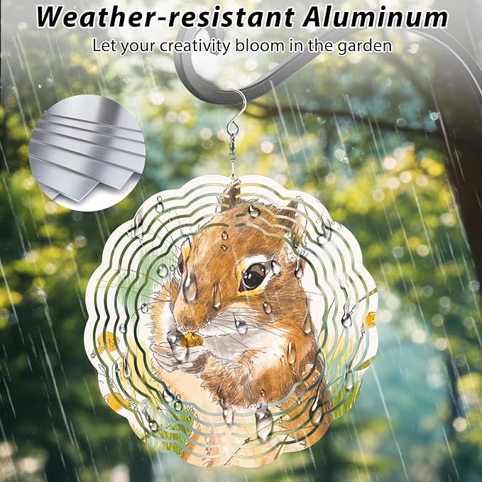 CHONOVO 5 Pack 6 Inch Sublimation Wind Spinner Blank | Double-Sided Sublimation, 3D Aluminum Metal, Easy Heat Transfer, Includes Hooks for Hanging Yard, Garden & Porch Decoration