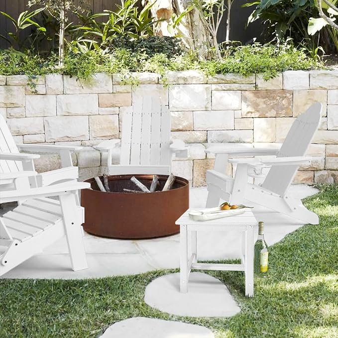 GARDENSTAR Adirondack Square Side Table,one-Tier Outdoor end Table, Patio Side Table for Pool,Porch,Backyard,Relaxing Companion