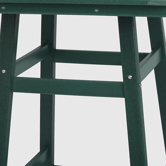 WestinTrends Malibu Square Outdoor Patio Counter High Bistro Bar Table with Umbrella Hole 37" Tall, Dark Green