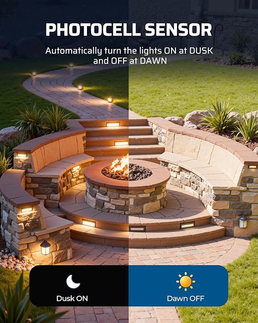 DEWENWILS 60W 120V Low Voltage Transformer Outdoor，120V AC to 12V DC | Timer & Photocell Sensor, Weatherproof LED Landscape Lighting, Spotlight, Pathway Light, ETL Listed