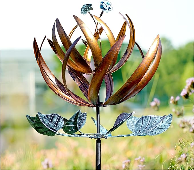 LimeHill Wind Spinner for Yard and Garden - Large Metal Kinetic Wind Sculptures for Outdoor Decorations (24 X 84 Inches)