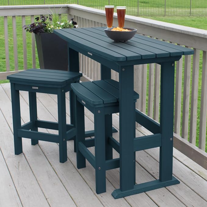 highwood Lehigh 3pc Counter Height Balcony Dining Set, Nantucket Blue