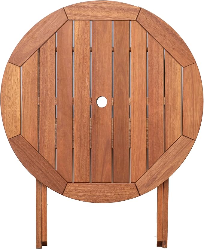 Urban Elements Melbourne 3-Piece Patio Furniture Set | Solid Wood | Backyard Furniture, Outside Table and Chairs, Round Outdoor Bistro Set, White
