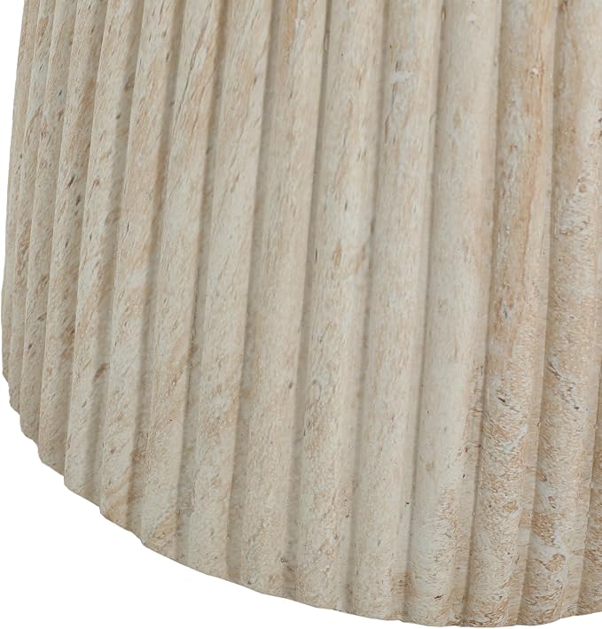 Outdoor Side Table Faux Marble End Table Faux Stone Side Tables Travertine Small Coffee Tables for Indoor Outdoor, Garden Stool Plant Stand for Porch, Backyard Patio, 15"*15"*16.75"-Beige