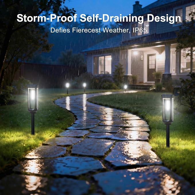 JEJOT Solar Pathway Lights Outdoor Waterproof, 12 Pack Solar Walkway Lights | Solar Light outdoor for Lawn Yard Garden Patio Driveway Decor Landscape, Cool White
