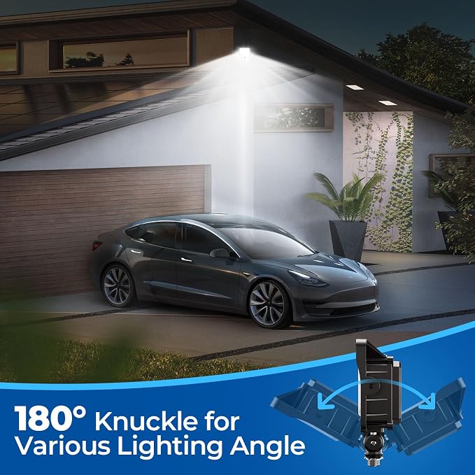 CINOTON 50W 7000LM LED Flood Lights Outdoor, 5000K, ETL Listed, 2 Pack | IP65 Waterproof Exterior Security Wall Pack with 180°Knuckle, 100-277V Outside Aluminum Fixture for Garage Garden Landscape