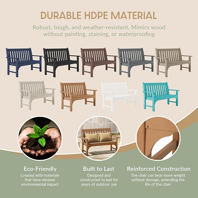 WestinTrends Malibu 3-Piece HDPE Outdoor Patio Furniture Couch and Coffee Table Set, Teak