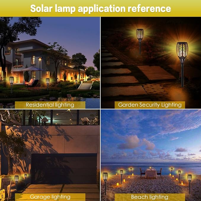 Aityvert Flickering Flame Solar Torch Lights Outdoor, 43" Tall, 1 Pack | Realistic 96-LED Flame Effect, Charges in 6-8 Hours, 10-12-Hour Runtime, IP65 Waterproof, Auto On/Off forPatio, Garden