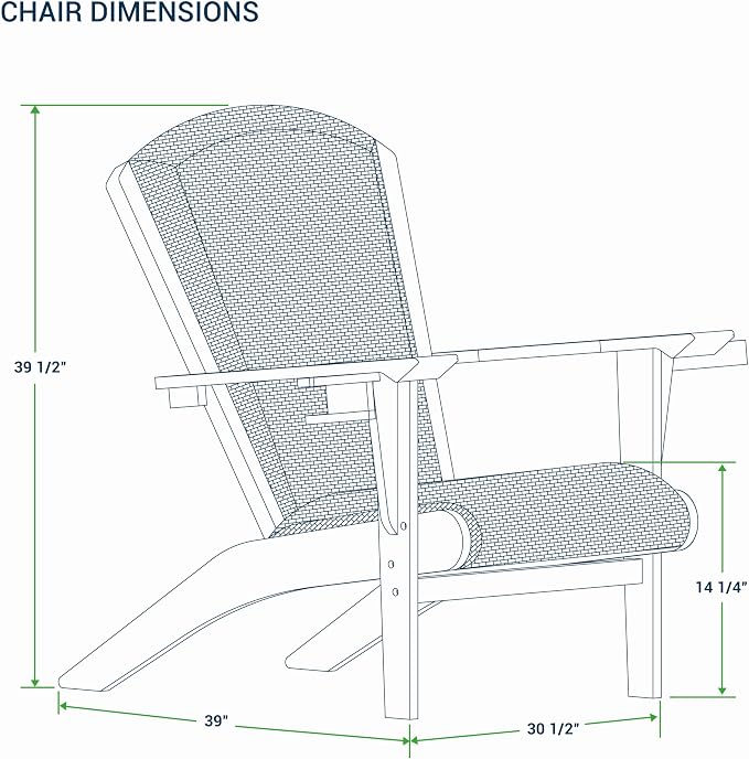 Cambridge Casual Camden Teak Wood Padded Woven Seat Patio Adirondack Conversation Set of 3, Chat Set with 2 Adirondack Chairs and Side Table, Free Patio Cover, Weather-Resistant