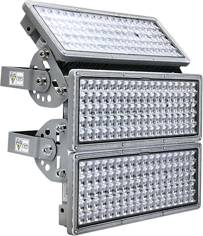 Kekeou 300W LED Stadium Light, 42000LM 100W 3-Pack Sports Field Lighting | 6500K. Flicker-free, IP67 waterproof, 10KV surge. rugged build. 180° adjustable, easy install for docks parking lot