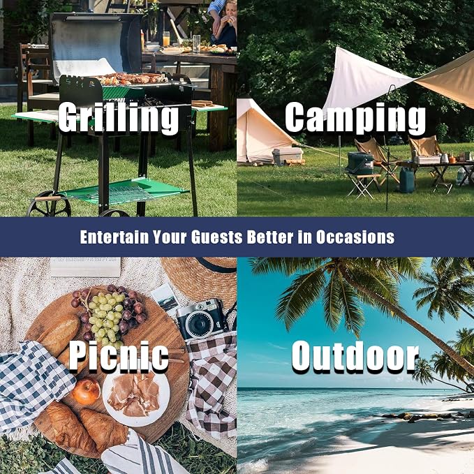 Ice Cooler Table with Skirt and Drain, Foldable Patio Cooler Table Keep Food Chill Fresh, Portable Fish Cleaning Station Outdoor for Party Picnic Camping BBQ