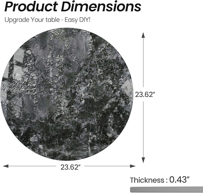 23.6″ Round Sandstone Sintered Stone Table Top - Heat Resistant Waterproof for Dining Table, Office Desk, Bar, Patio