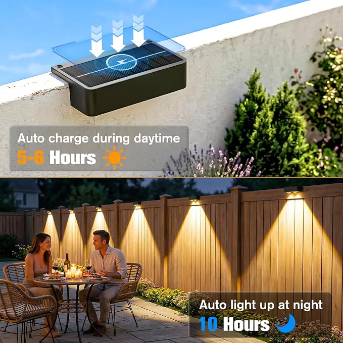 Bridika Solar Deck Lights Outdoor with Remote, L-Shaped Design, Black 16 | Remote sync all lights, 9 Colors & 3 modes, LED, IP65 waterproof, Dusk to dawn, for fence/deck/patio/stairs/railing/wall