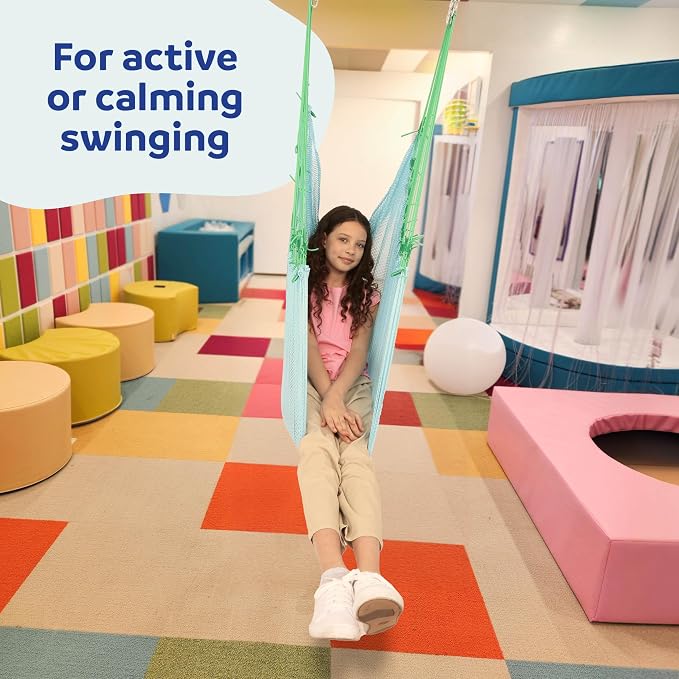 Fun and Function - Mesh Therapy Swing - Great for Kids with Special Needs - Ceiling Mount, Lightweight, Indoor Therapy Hammock - for Adults and Children Age 3+