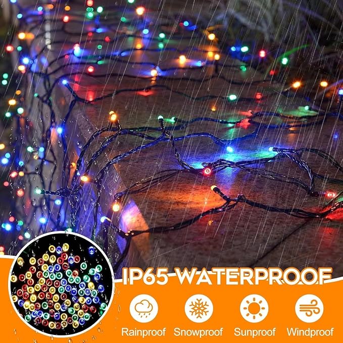 264ft 800 LED Christmas Tree String Lights Outdoor Fairy Lights Plug in, Expandable Green Wire Clear Bulbs Mini Lights 8 Modes, Xmas Wedding Party Decoration (Multicolor)
