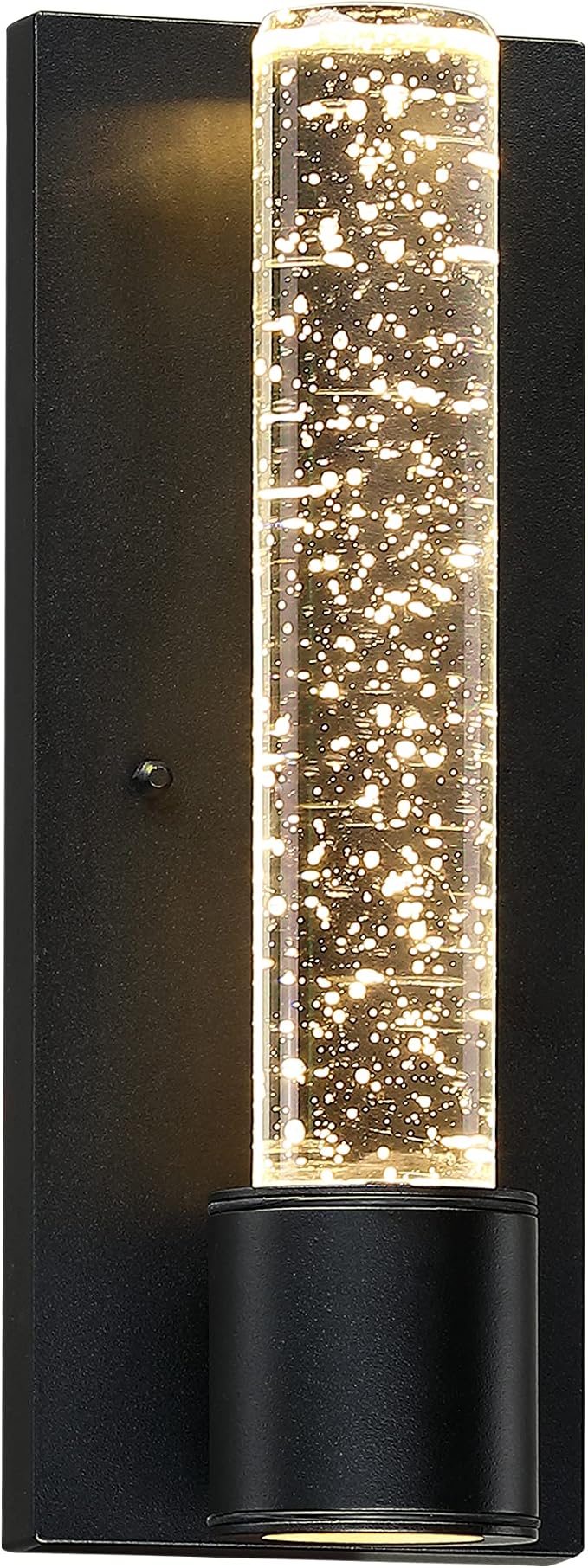 Outdoor Light Fixture with K9 Column Crystal Bubble, Exterior LED Wall Mounted Light, Modern Porch Light, Wall Sconce for Indoor and Outdoor