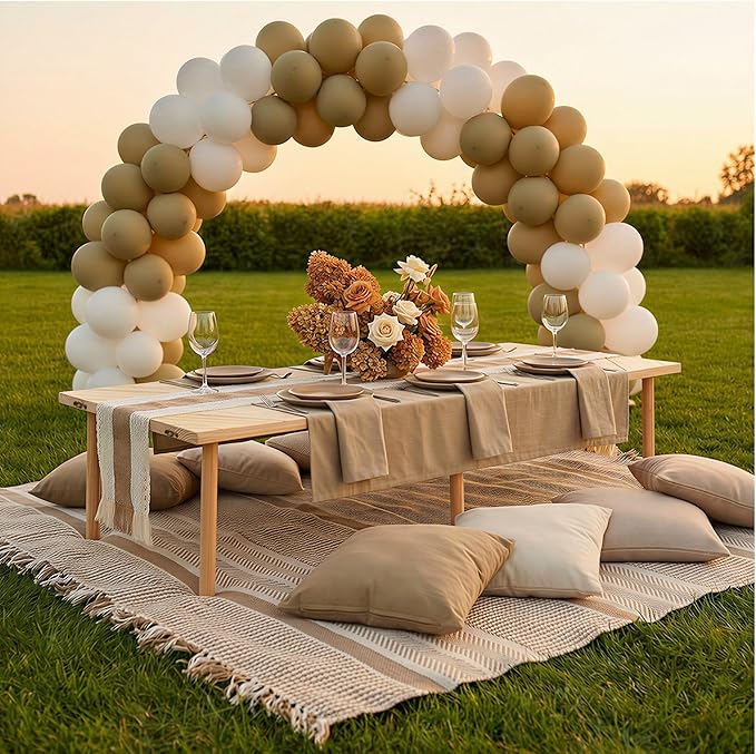 60 x 30'' Folding Picnic Table, Boho Low Picnic Table with Table Runner, No Assembly Required Camping Table Beach Table for Indoor Outdoor Camping, Wedding, Beach, Garden, Party