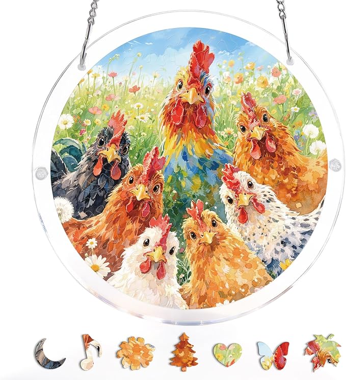 Acrylic Puzzle Suncatcher 83 Pieces, Morning in Bloom Sun Catchers Puzzle, DIY SunCatchers Puzzles Window Hanging, Home & Garden Decor, Gifts for Family and Friends, 7.4 in