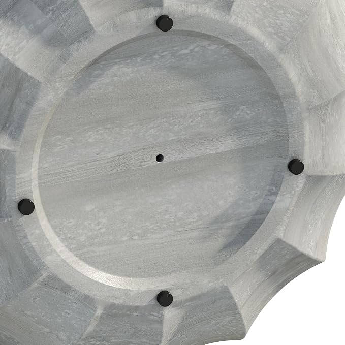 35" Indoor Round Coffee Table, Waterproof Coffee Table Modern MgO Cement Design End Tables for Living Room, Outdoor Patio Coffee Tables for Garden, Backyard, Balcony, Marble White