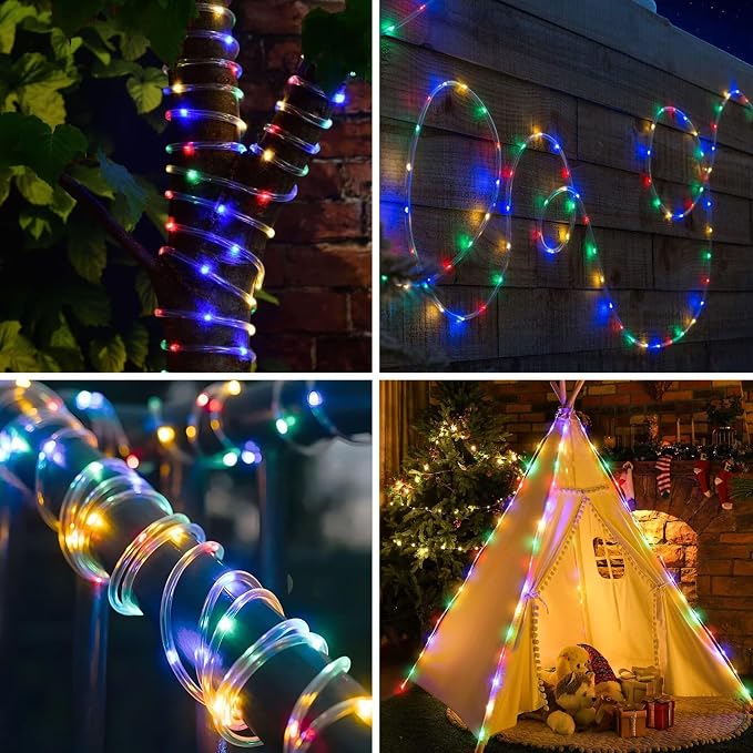 ANJAYLIA 99FT 300 LED Color Changing Rope Lights with Plug and Remote | Led Outdoor Waterproof Rope Light with Color Option, 7 Modes, Timer, Memory, Remote for Bedroom, Deck, and Holiday Decor