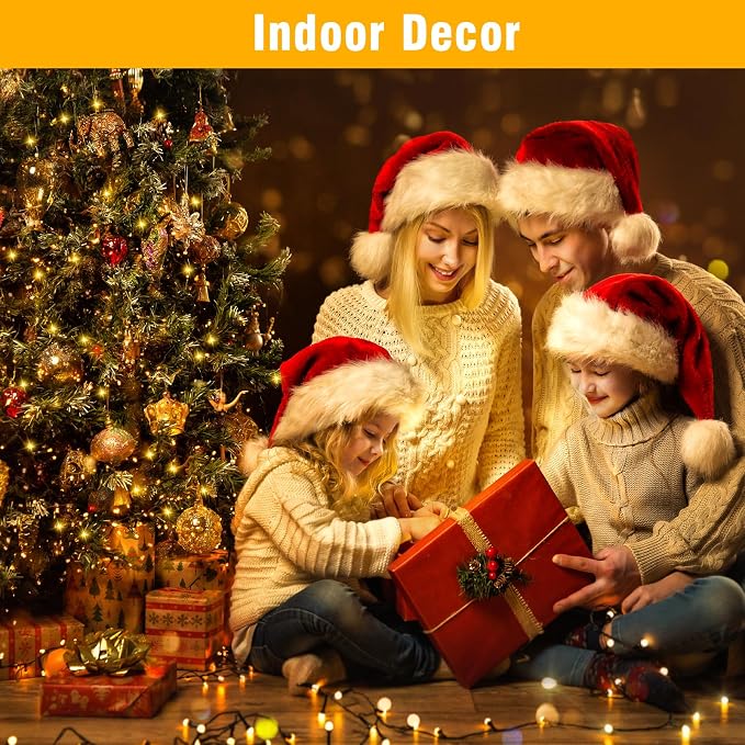 Nisocy 33FT LED String Lights Outdoor Waterproof – Warm White Fairy Lights with Plug, Connectable Christmas Tree Lights for Patio, Garden, Bedroom, Wedding, Party, Decor