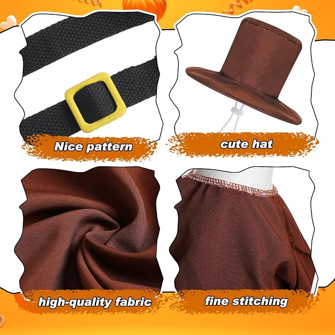 2 Set Thanksgiving Goose Outfit Pilgrim Couple Costume Autumn Lawn Porch Goose Cloths Plastic Goose Clothing Fall Thanksgiving Goose Outfit for 23" Goose Outdoor Patio Yard Lawn Art