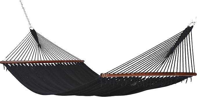 Jumbo Caribbean Hammock and Metal Tribeam Stand (Black)