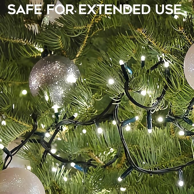 66ft 200 LED Christmas StringLights, End-to-End Plug 8 Modes Christmas Lights with Timer, OutdoorIndoor Fairy Lights Christmas Tree, Patio, Garden, Party, Wedding, Holiday, Cool White