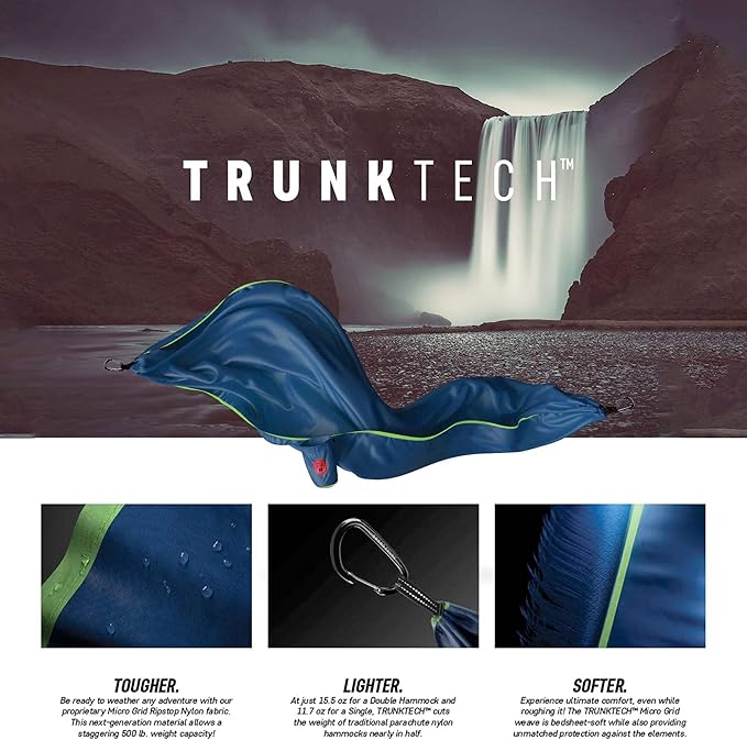 Grand Trunk TrunkTech Double Hammock, 11 ft, 500 lb, Lightweight, Horizon